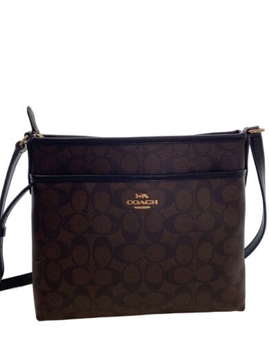 商品画像：ジップファイル・クロスボディ_シグネチャー_ブラウン/--/BRW/総柄 1