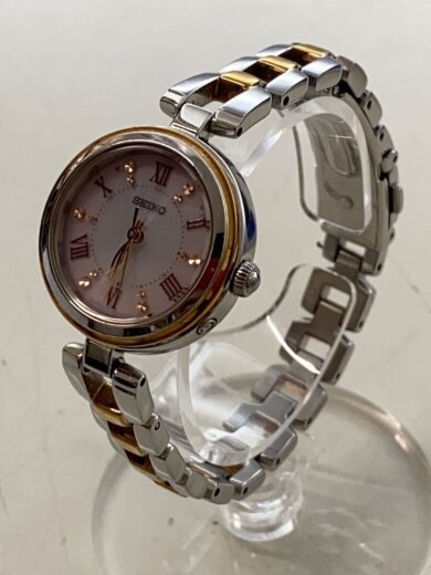 商品画像：ソーラー腕時計/アナログ/ステンレス/PNK/SLV/1B21-0AP0// 2