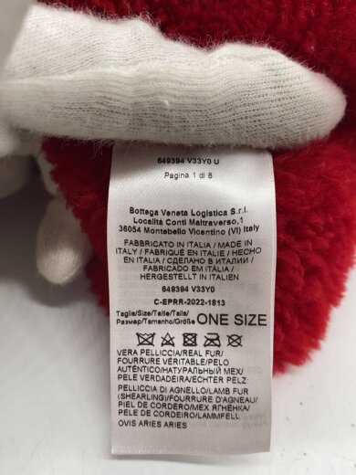 商品画像：シアリングスカーフ/マフラー/羊毛皮/ファー/RED/レディース/649394 V33Y0 3