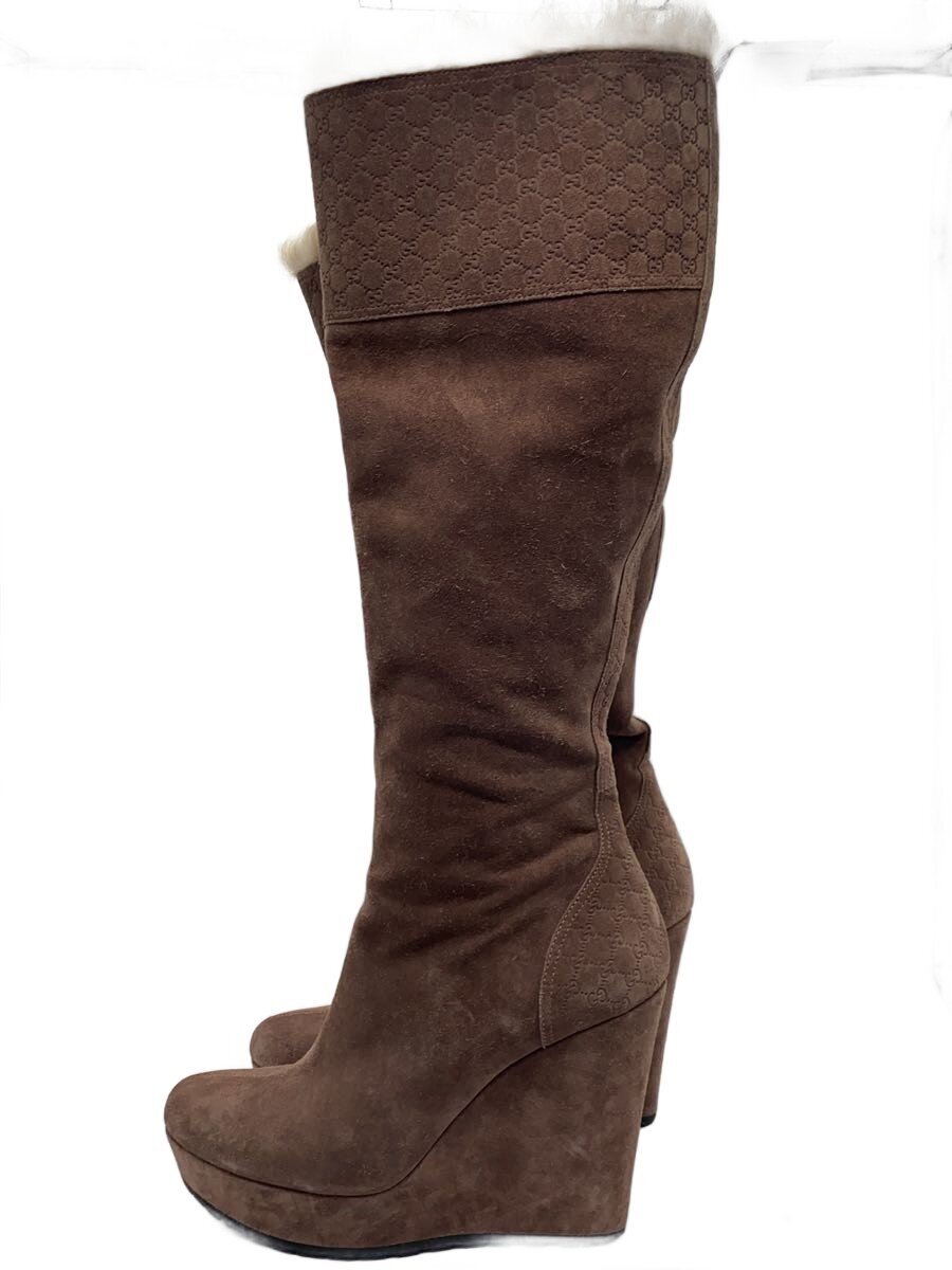 GUCCI / GG柄/ロングブーツ/38/スウェード/296265