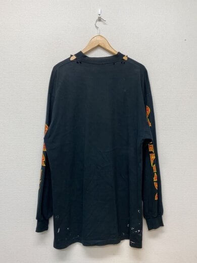 商品画像：メタルロゴプリント/長袖Tシャツ/1/コットン/BLK/693949 2
