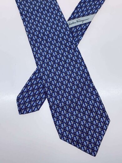 商品画像：ネクタイ/シルク/BLU/総柄/メンズ 2