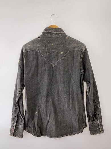 商品画像：ダメージ加工/長袖シャツ/M/コットン/BLK 2