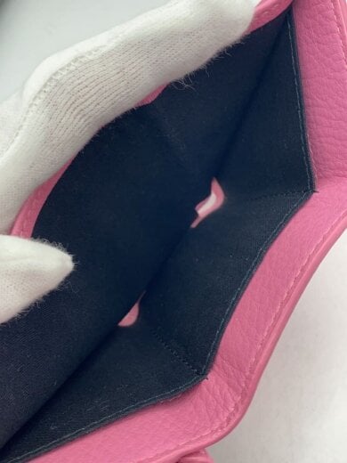 商品画像：ペーパーミニウォレット3つ折り財布/レザー/PNK/無地/レディース/391446 5