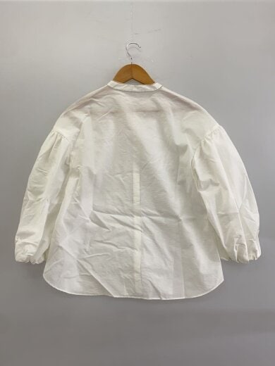 商品画像：スタンドカラ―袖ボリューム七分袖ブラウス/長袖ブラウス/O/ポリエステル/WHT/無地 2