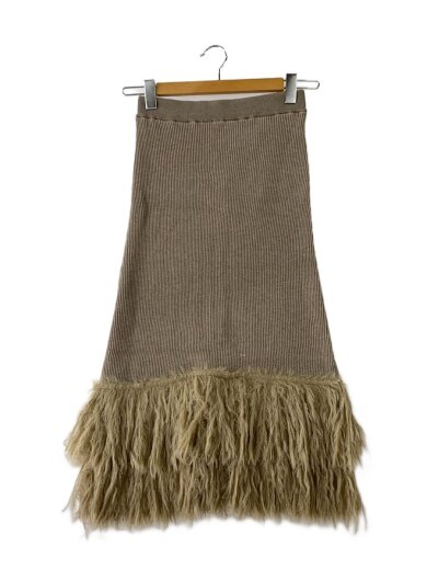 商品画像：Knitted Fringe Skirt/スカート/FREE/レーヨン/BEG/タグ付// 1