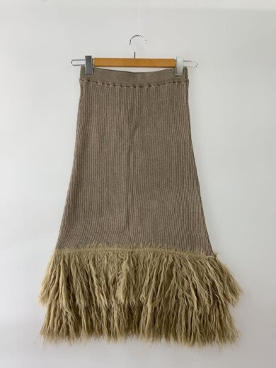 商品画像：Knitted Fringe Skirt/スカート/FREE/レーヨン/BEG/タグ付// 2