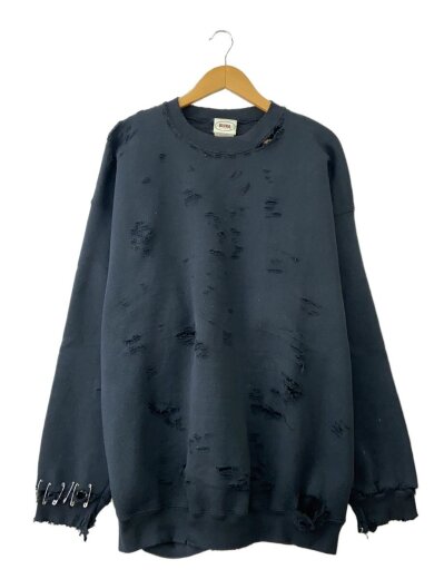 商品画像：ダメージ加工/スウェット/XXL/コットン/BLK// 1