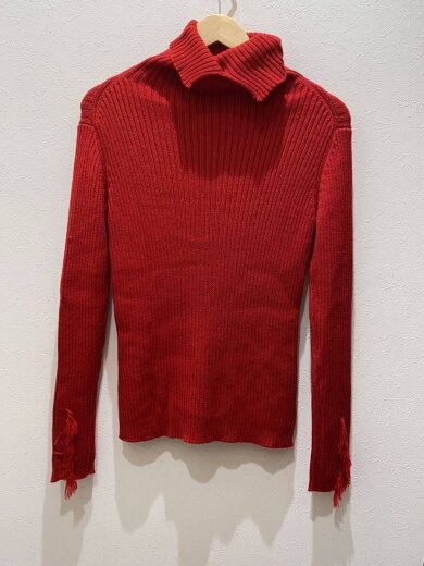 商品画像：ニット・セーター(厚手)/2/ウール/RED/無地/YR-K08-182// 2