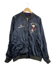 スカジャン/XL/レーヨン/BLK