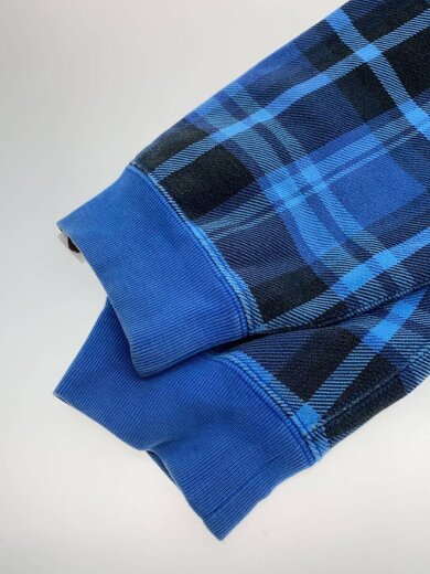 商品画像：ジップパーカー/L/コットン/BLU/チェック 5