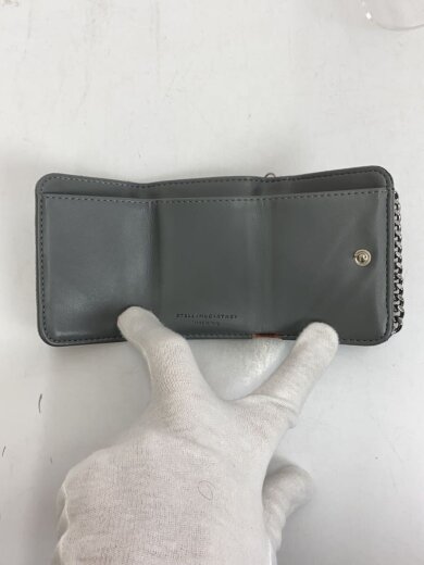 商品画像：3つ折り財布/レザー/GRY/レディース 4