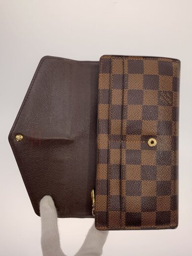 商品画像：2)ポルト・フォイユ・サラ_ダミエ・エベヌ/PVC/BRW/総柄/レディース 4