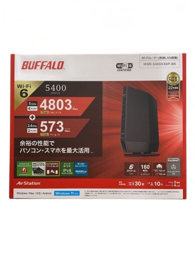 商品画像：無線LANルーター(Wi-Fiルーター) AirStation WSR-5400AX6P-BK 1