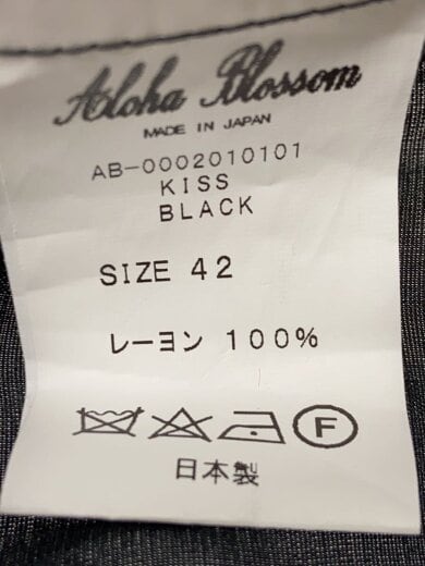 商品画像：アロハシャツ/42/レーヨン/BLK/総柄/AB-0002010101// 4