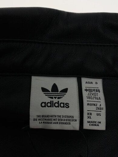 画像：adidasレザージャケット・ブルゾン/XL/フェイクレザー/BLK/無地/HF20213
