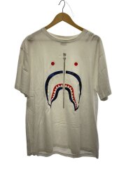 シャークTee/フロントプリント/Tシャツ/XL/コットン/WHT