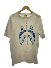 シャークTee/フロントプリント/Tシャツ/XL/コットン/WHT