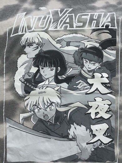 商品画像：犬夜叉/タイダイ/プリントタグ/Tシャツ/L/コットン/GRY/総柄// 4