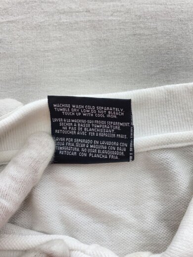 商品画像：90s/ペルー製/ロゴポロ/万国旗タグ/ポロシャツ/M/コットン/WHT// 5