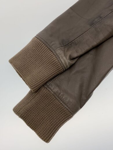 商品画像：レザージャケット・ブルゾン/S/羊革/BRW/イタリア製/リブレザージャケット 6