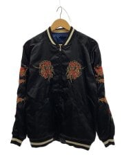 リバーシブルスカジャン/07AW/刺繍/OLD/M/ナイロン/BLK