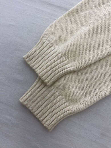 商品画像：90s/ハーフジップニット・セーター(厚手)/XL/コットン/CRM 6