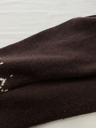 商品画像：00s/雪柄/スノーパターンニット・セーター(厚手)/L/コットン/BRW 7