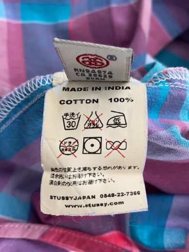 商品画像：00s/OLD STUSSY/マドラスチェック/インド製/半袖シャツ/L/コットン/マルチカラー/チェック 4