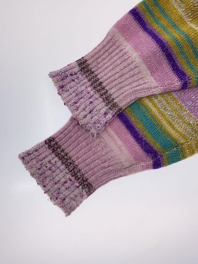 商品画像：Y2K/ラメ/スパンコール/LOVE/ニット・セーター(薄手)/S/ウール/マルチカラー/ボーダー 5