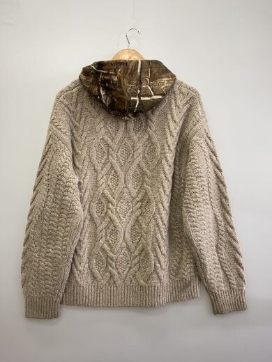 商品画像：25AW/Cable Hooded Sweater/パーカー/M/ウール/BEG 2