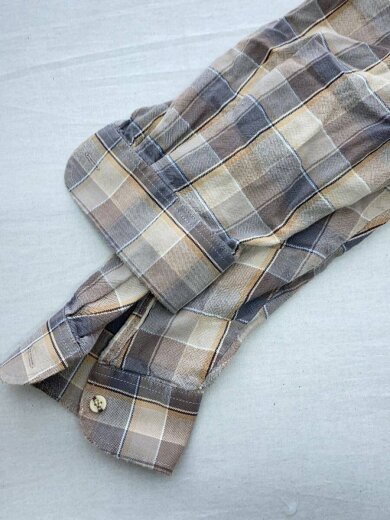 商品画像：長袖シャツ/30s～40s/マチ付きグランパシャツ/VT/コットン/BRW/チェック 3