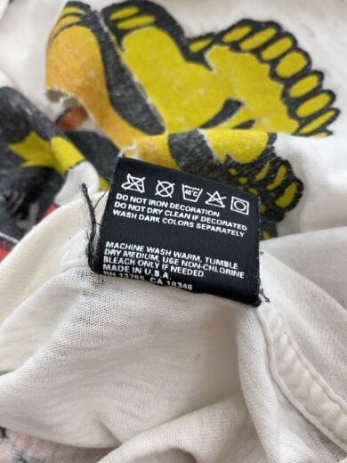 商品画像：90s/usa製/バック髑髏プリント/襤褸Tシャツ/XL/コットン/WHT 4