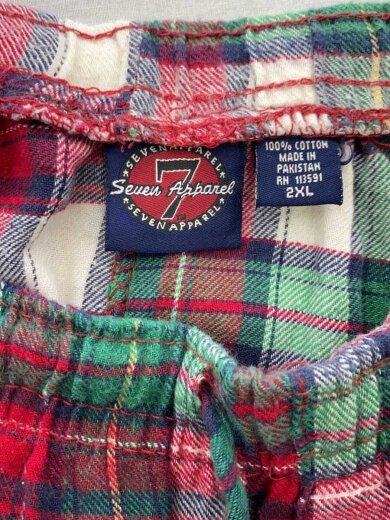 商品画像：Seven Apparel/90s/フランネルイージーパンツ/ネルパン/コットン/レッド/チェック 3