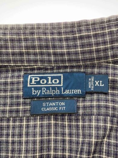 商品画像：90s/Stanton/レギュラーカラーシャツ/長袖シャツ/XL/コットン/GRY/ギンガムCK 3