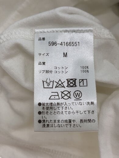 商品画像：Tシャツ/M/コットン/WHT/無地/596-4166551// 4
