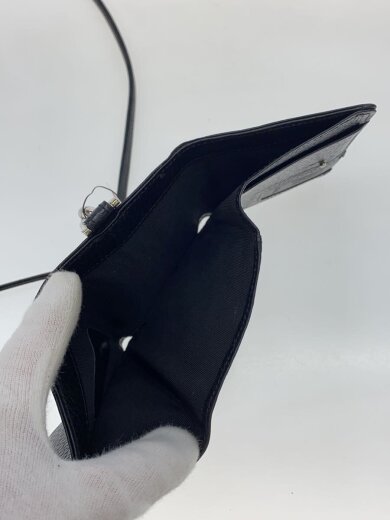 商品画像：Compile line/ネックウォレット/3つ折り財布/レザー/BLK/メンズ// 5