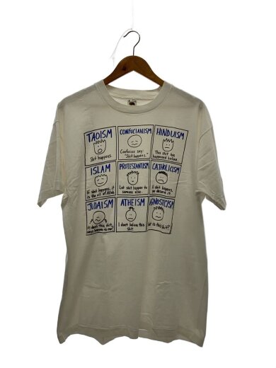 商品画像：90s/フェイスプリント/usa製/ジョークT/レリジョンTシャツ/XL/コットン/WHT// 1