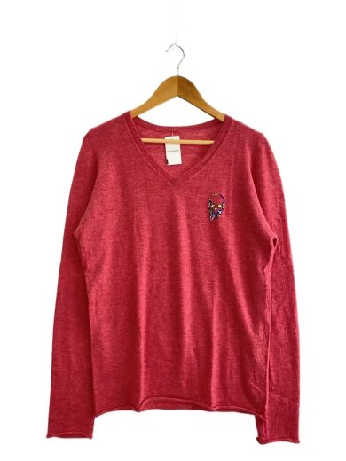 商品画像：スカル刺繍/ニット・セーター(薄手)/L/カシミア/RED 1