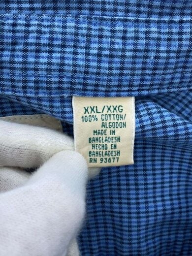 商品画像：80s90s/BDギンガムチェックシャツ/L/Sシャツ/XXL/コットン/BLU/ギンガムCK// 4