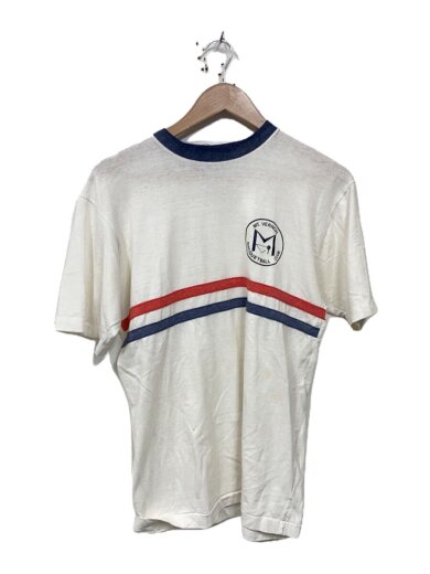 商品画像：70s/バータグ/リンガーT/Tシャツ/L/ポリエステル/WHT/無地 1