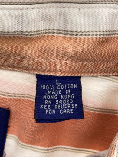 商品画像：90s/長袖シャツ/L/コットン/ORN/ストライプ 4