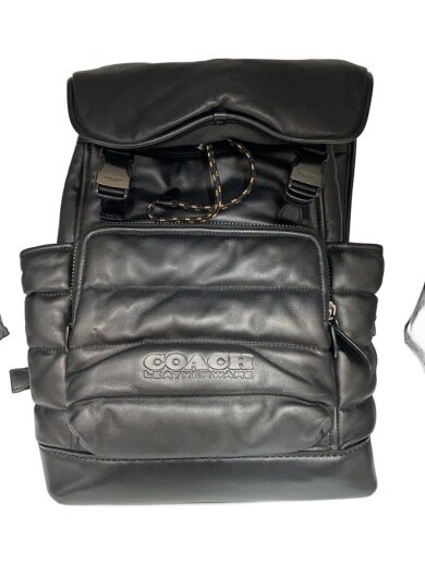 商品画像：リーグ/フラップ/バックパック/リュック/レザー/BLK 1