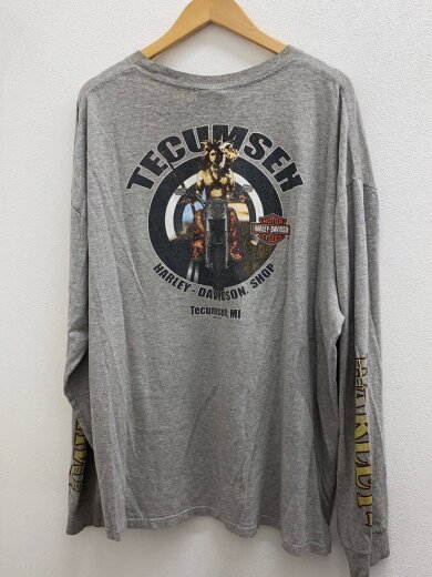 商品画像：長袖Tシャツ/--/コットン/GRY/プリント 2