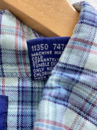 商品画像：old/ボタンダウン/長袖シャツ/L/コットン/BLU/チェック 5