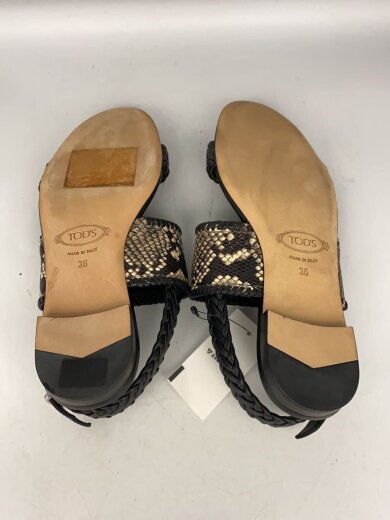 商品画像：レザーサンダル/パイソン切替/サンダル/36/BLK/レザー/XXW37B0CL70NUW1433// 4