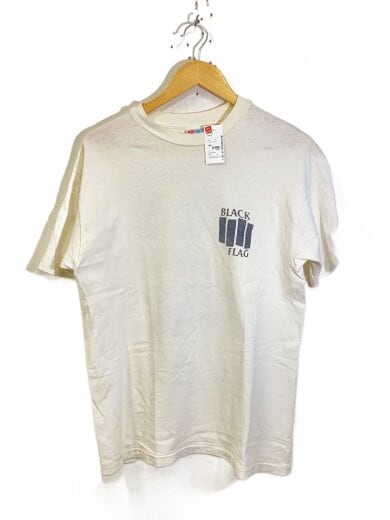 商品画像：Tシャツ/M/コットン/WHT/プリント/90s/BLACK FLAG/バックプリント 1