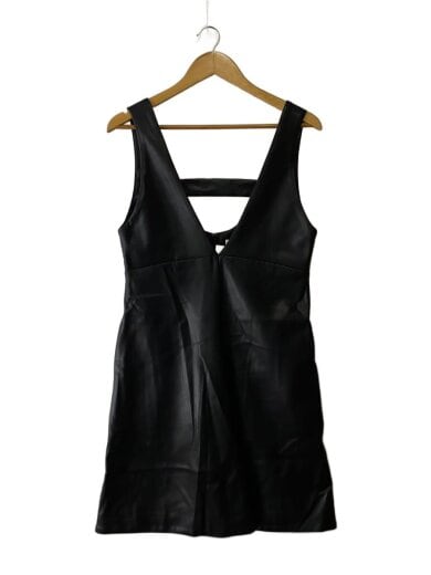 商品画像：ミニドレス/ワンピース/O/フェイクレザー/BLK/12105-24-1105 1