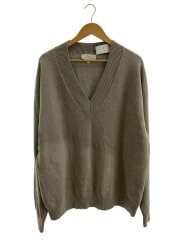22AW/SOLA MERINO COTTON/Vネックセーター/M/ウール/GRY/51-10-122011