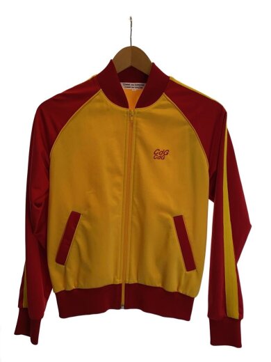 商品画像：AD2005/ロゴ刺繍バイカラートラックジャケットブルゾン/M/ポリエステル/イエロー/無地/RU- 1